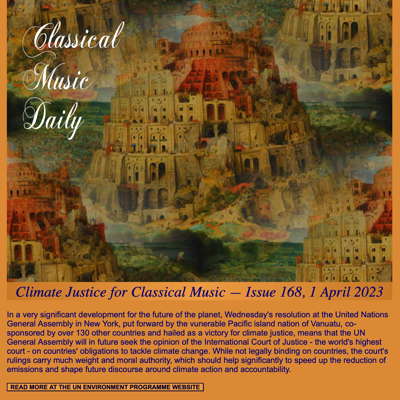 Classical Music Daily's April 2023 newsletter