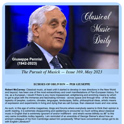 Classical Music Daily's May 2023 newsletter