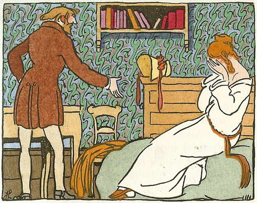 A 1921 illustration by Joseph Hémard from Henri Murger's novel 'Scènes de la vie de bohème'
