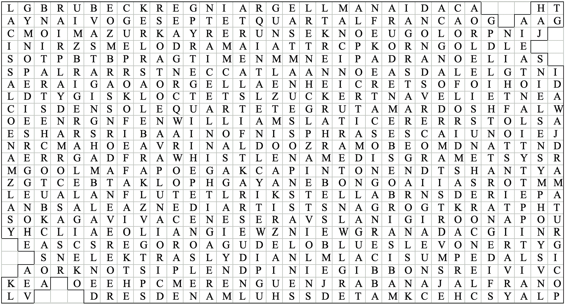 Agnesi word puzzle, © Allan Rae