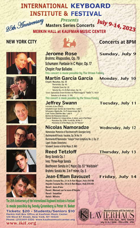 IKIF Masters Series Concerts, 9-14 July 2023
