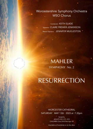 Poster for the Worcestershire Symphony Orchestra' Mahler Resurrection Symphony performance