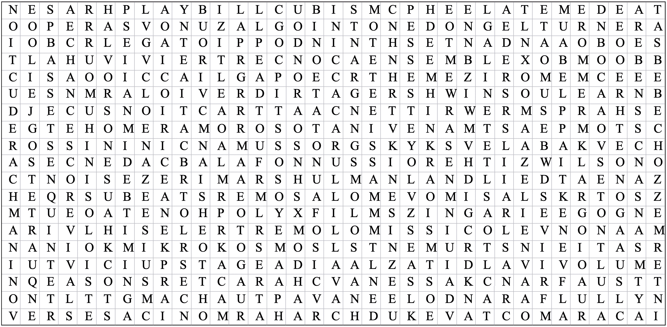 Caccini word puzzle, © Allan Rae