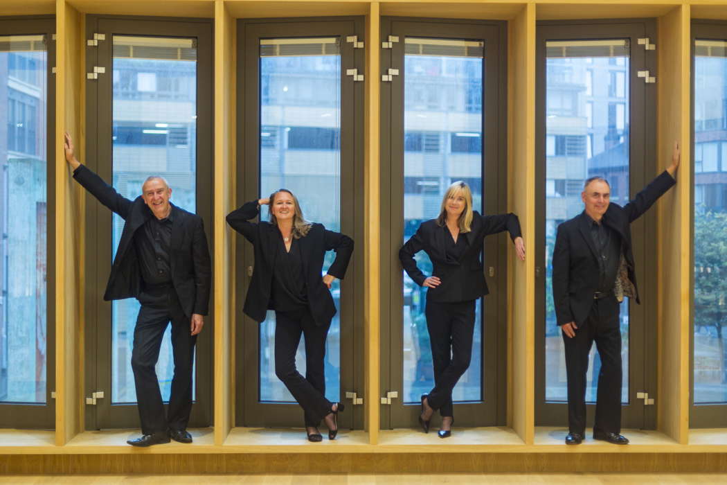 The Victoria String Quartet. From left to right: David Greed, Jennifer Langridge, Heather Wallington and Benedict Holland. Photo © 2022 Tim Williams