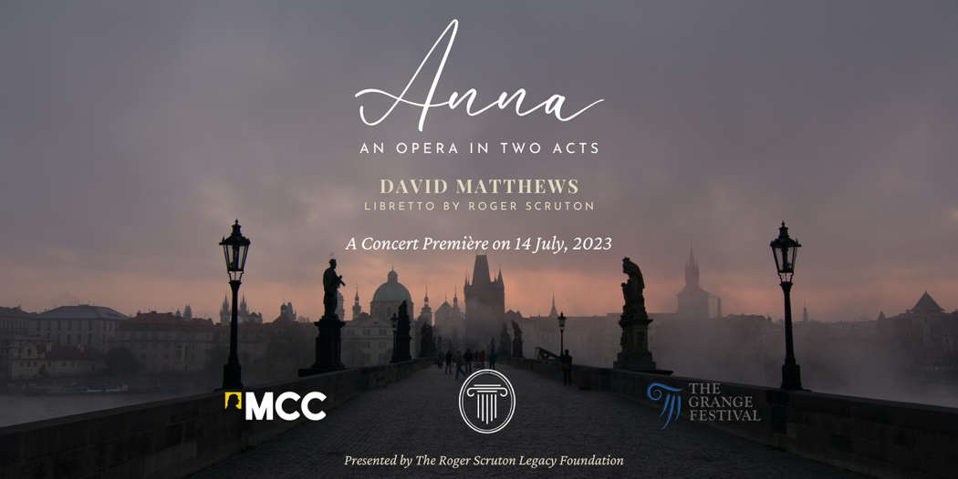 Flyer for the first performance of David Matthews' opera 'Anna' at Grange Park on 14 July 2023