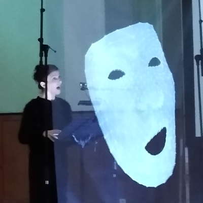 Michaela Riener performing a multimedia composition by Yannis Kyriakides at Amsterdam's Orgelpark. Photo © 2023 Keith Bramich