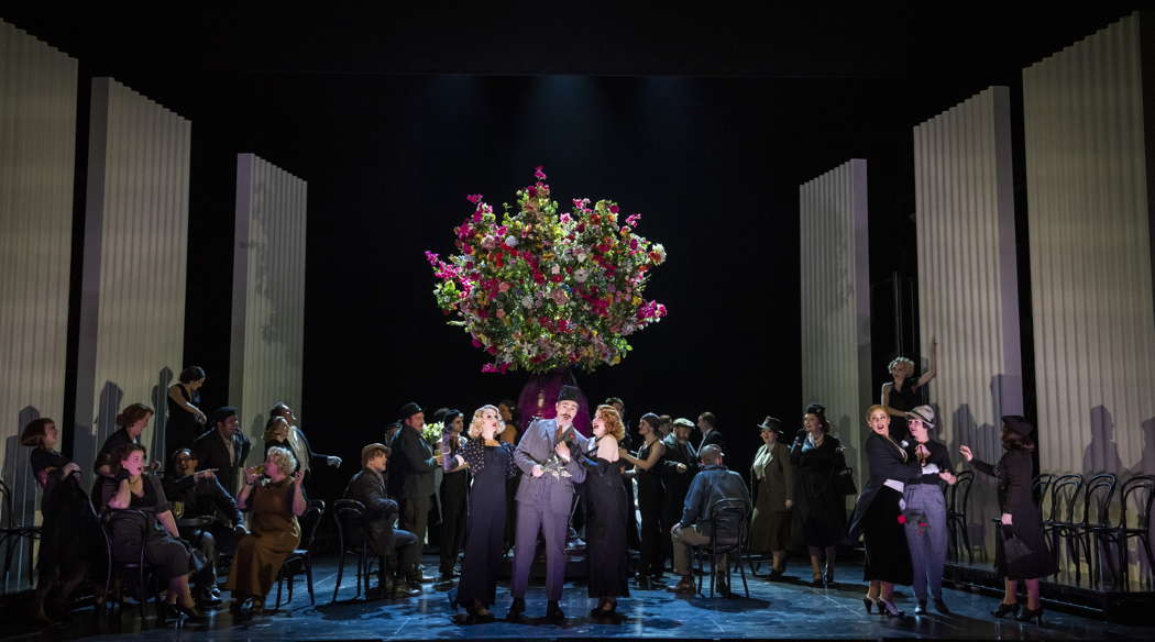 The Chorus of Opera North in James Hurley's production of Puccini's 'La Rondine'. Photo © 2023 Tristram Kenton