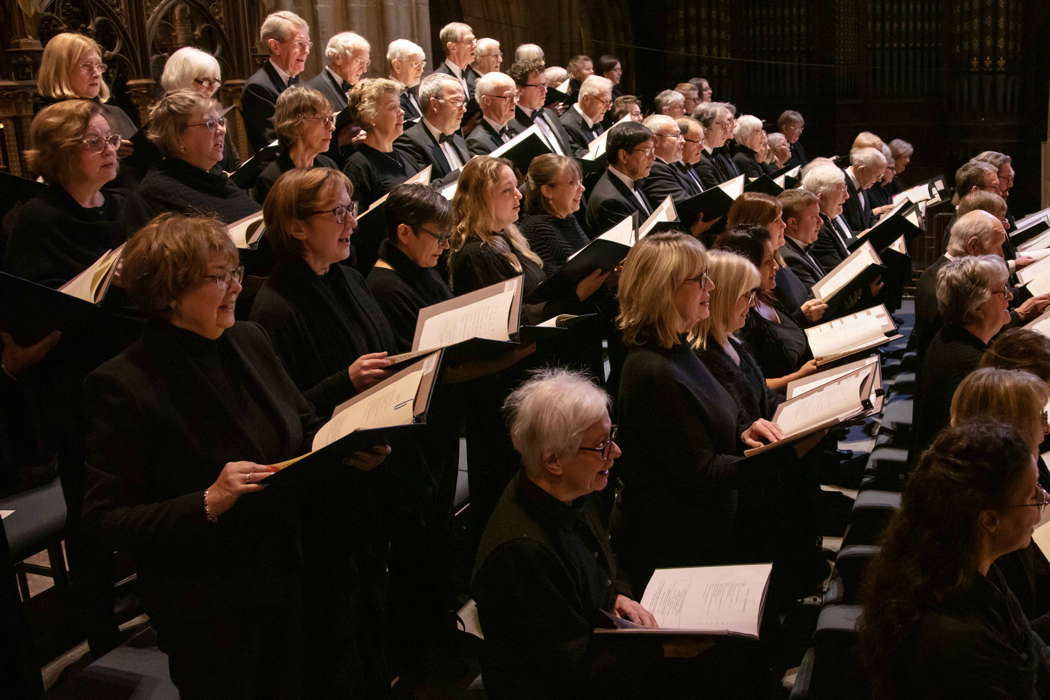 Worcester Festival Choral Society performing Brahms' Requiem in Worcester Cathedral on 25 November 2023. Photo © 2023 Michael Whitefoot