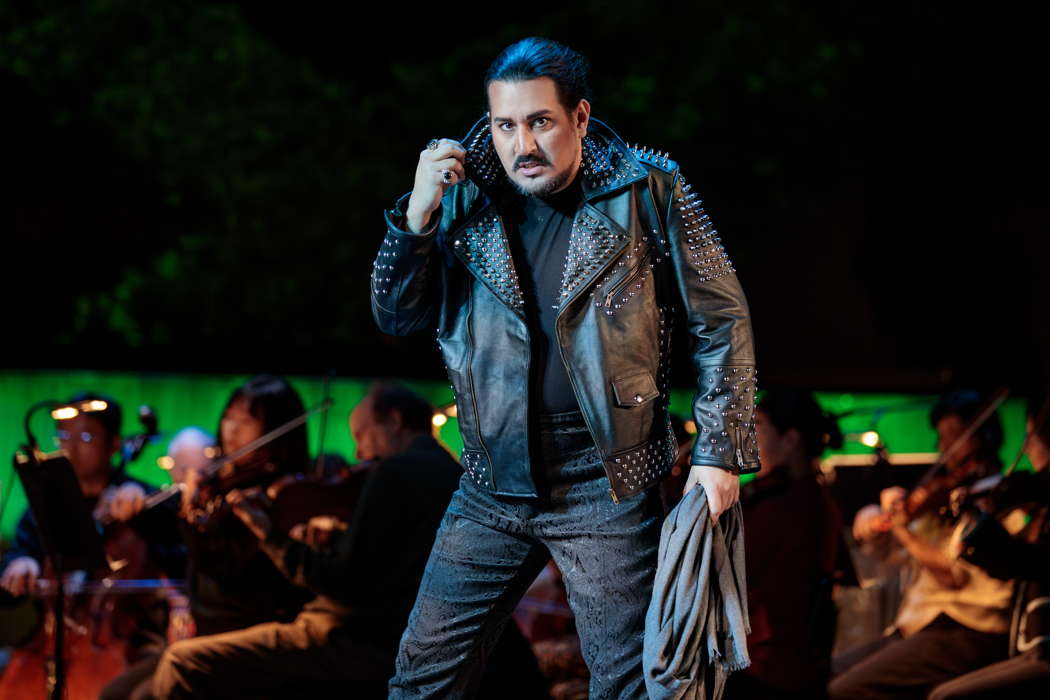 Germán Enrique Alcántar in the title role of San Diego Opera's 'Don Giovanni'. Photo © 2024 Karli Cadel