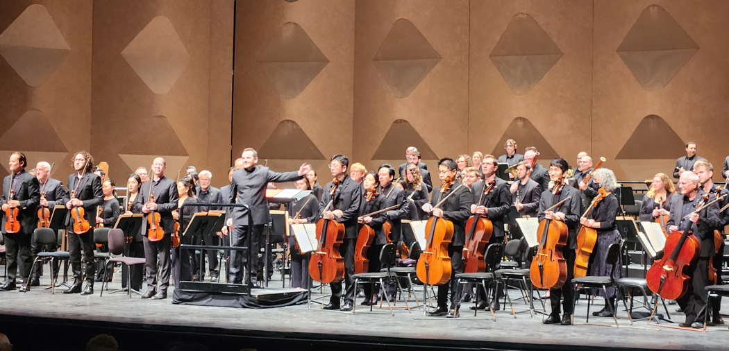 Lionel Bringuier and the San Diego Symphony Orchestra at San Diego Civic Theatre on 16 March 2024. Photo © 2024 Ron Bierman