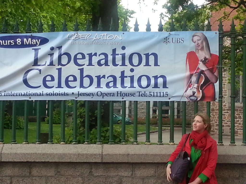 Harriet Mackenzie as poster girl for Jersey's Liberation International Music Festival