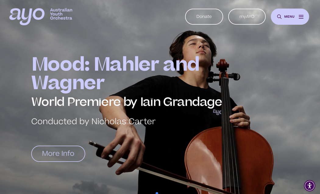 Australian Youth Orchestra online publicity for 'Mood: Mahler and Wagner'