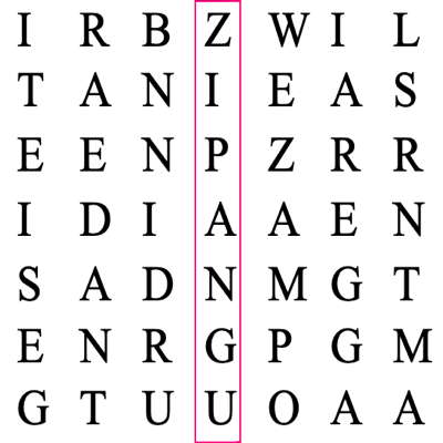 A detail from the 'Zipangu' puzzle plus a puzzle clue