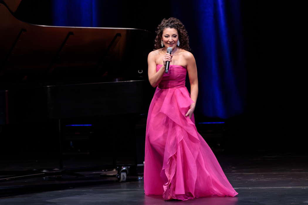 Andrea Carroll on stage at the Balboa Theatre. Photo © 2024 Karli Cadel
