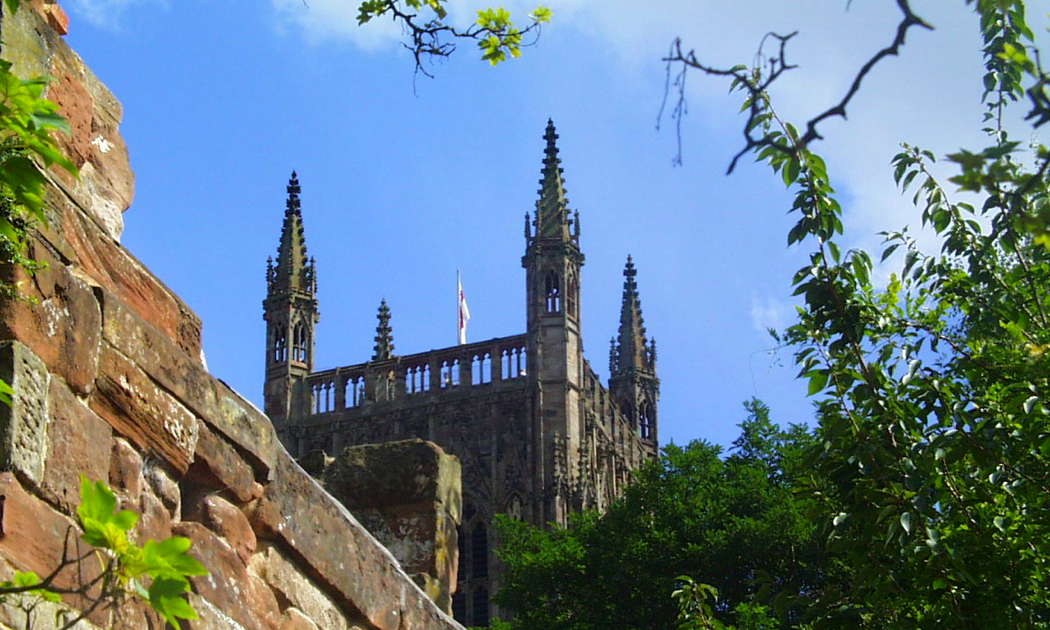 Worcester Cathedral at festival time. Photo © 2002 Keith Bramich