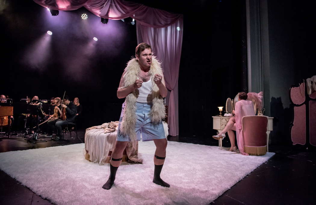 Dominic Mattos as Gasparina's lover in Haydn's 'La Canterina' at the Buxton Festival. Photo © 2024 Genevieve Girling
