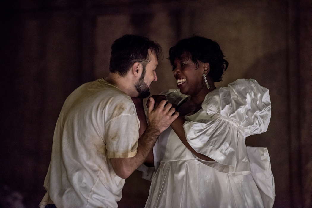 Roman Arndt as Ernani and Nadine Benjamin as Elvira in the Buxton Festival production of Verdi's 'Ernani'. Photo © 2024 Genevieve Girling