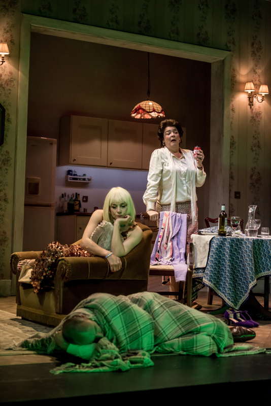 Anna Dennis as Bellezza (left) with Hilary Summers as Disinganno and Jorge Navarro Colorado as Tempo (on the floor) in Handel's 'Il Trionfo del Tempo e del Disinganno' at the Buxton Festival. Photo © 2024 Genevieve Girling