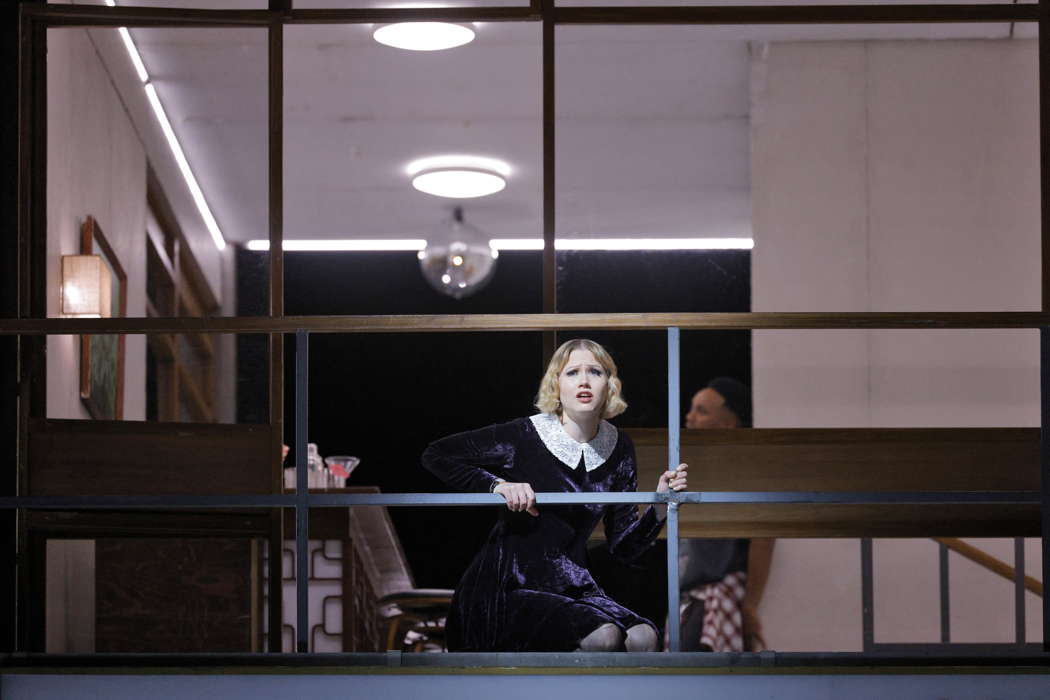 Vilma Jää as Student No 1 (Markéta) in 'Innocence' by Kaija Saariaho, Sofi Oksanen and Aleksi Barrière at San Francisco Opera. Photo © 2024 Cory Weaver