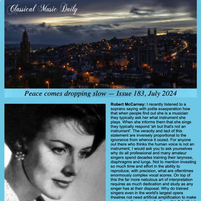 Classical Music Daily's July 2024 newsletter