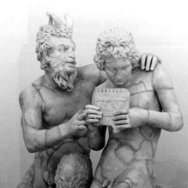The Greek god Pan (left), who taught his lover Daphnis, the legendary Sicilian cowherd, said to be the inventor of pastoral poetry, to play the panpipes: a first century BC Roman replica of a second century BC Greek original