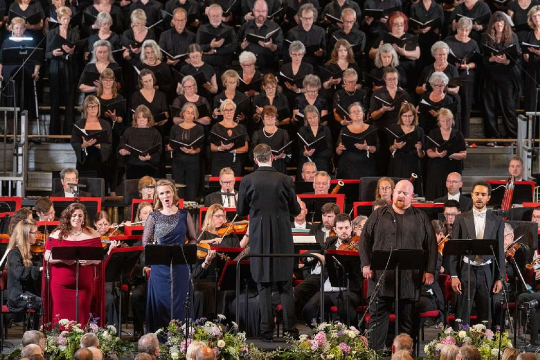 C V Stanford's hugely rewarding setting of the Stabat Mater with soloists and the Festival Chorus conducted by Samuel Hudson. Photo © 2024 James O'Driscoll