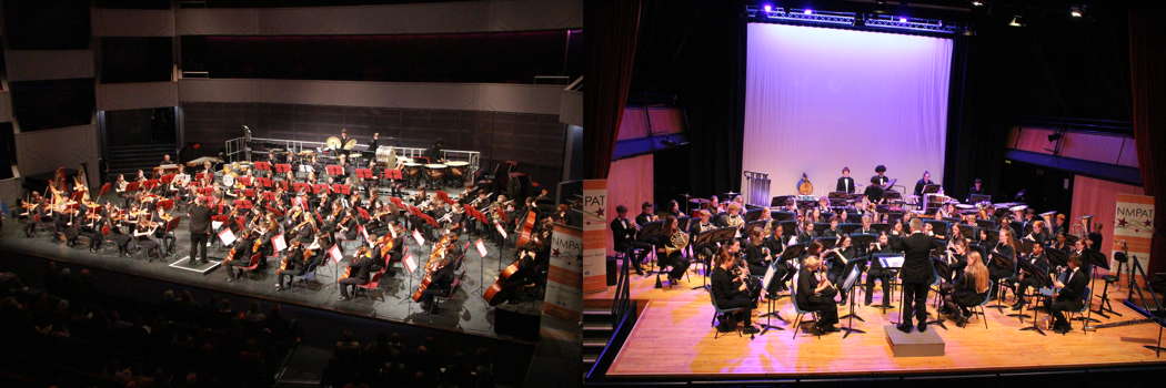Northamptonshire County Youth Concert Band (right) and Orchestra