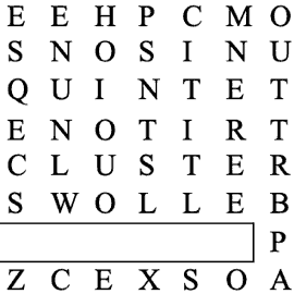 A section of the 'Pettine' word puzzle containing the word 'pettine'