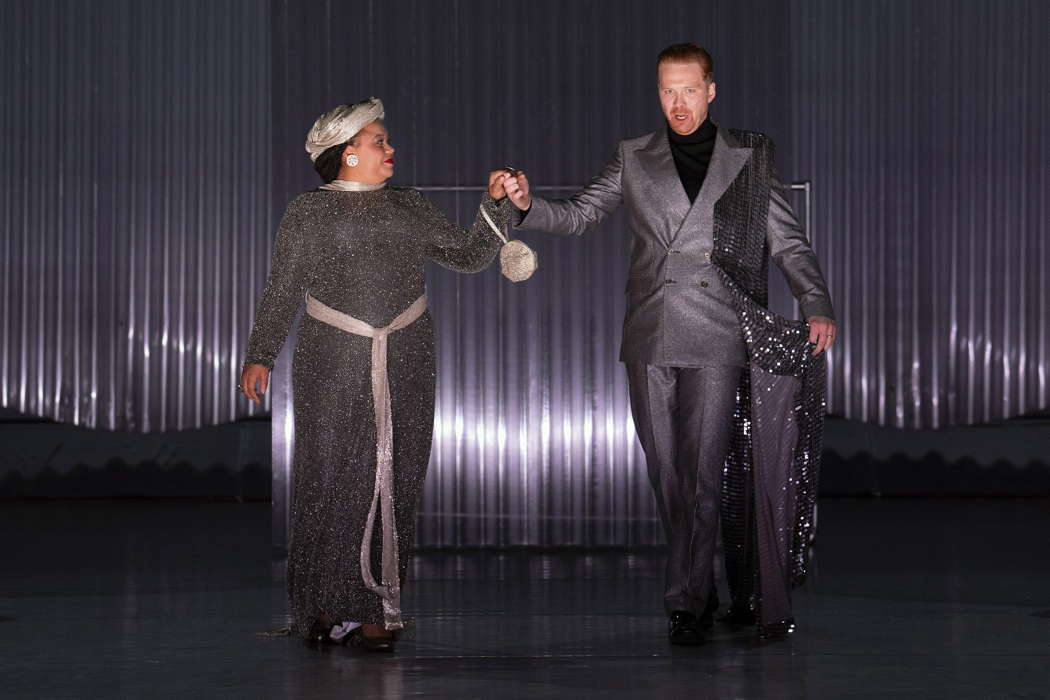 Molly Barker as Hippolyta and Andri Björn Róbertsson as Theseus in Opera North's 'A Midsummer Night's Dream'. Photo © 2024 Richard H Smith