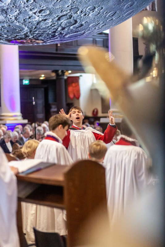 Alexander Binns directing Derby Cathedral Choir
