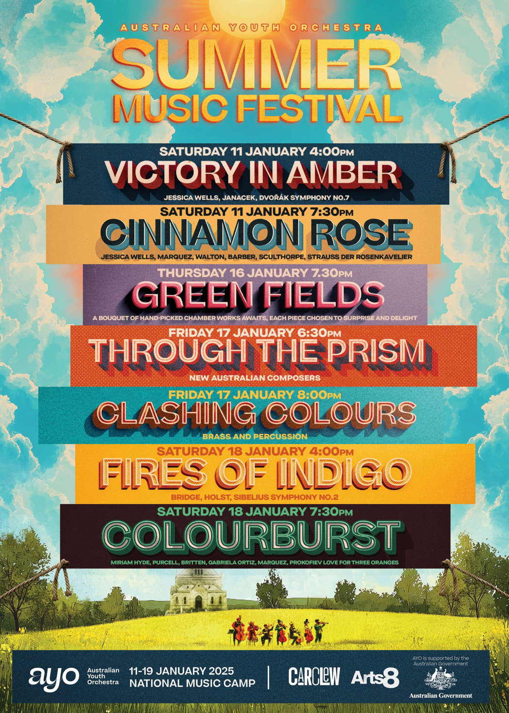 Poster for Australian Youth Orchestra's Summer Music Festival 2025