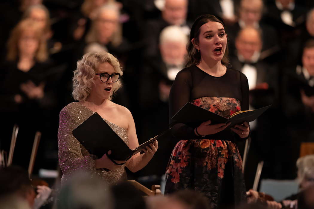 Soloists Brittany King (left) and Frances Gregory. Photo © 2024 Michael Whitefoot