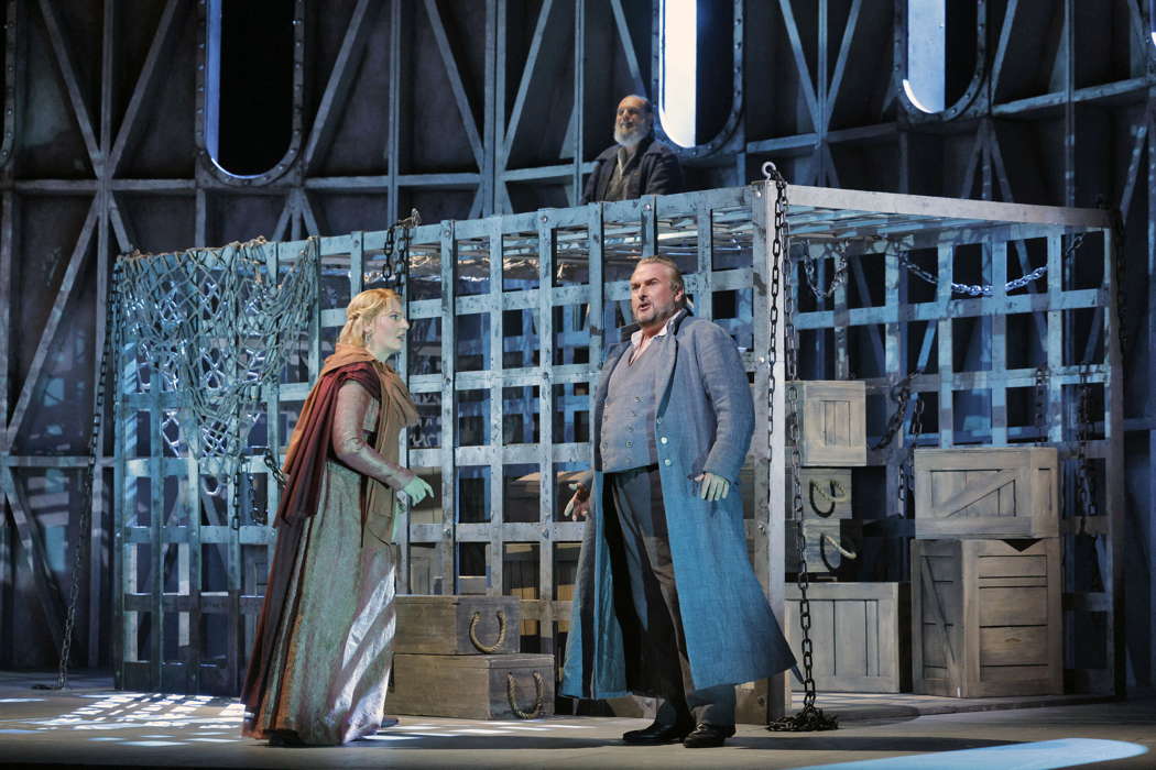 Annika Schlicht as Brangäne and Simon O'Neill as Tristan in San Francisco Opera's production of Wagner's 'Tristan und Isolde'. Photo © 2024 Cory Weaver