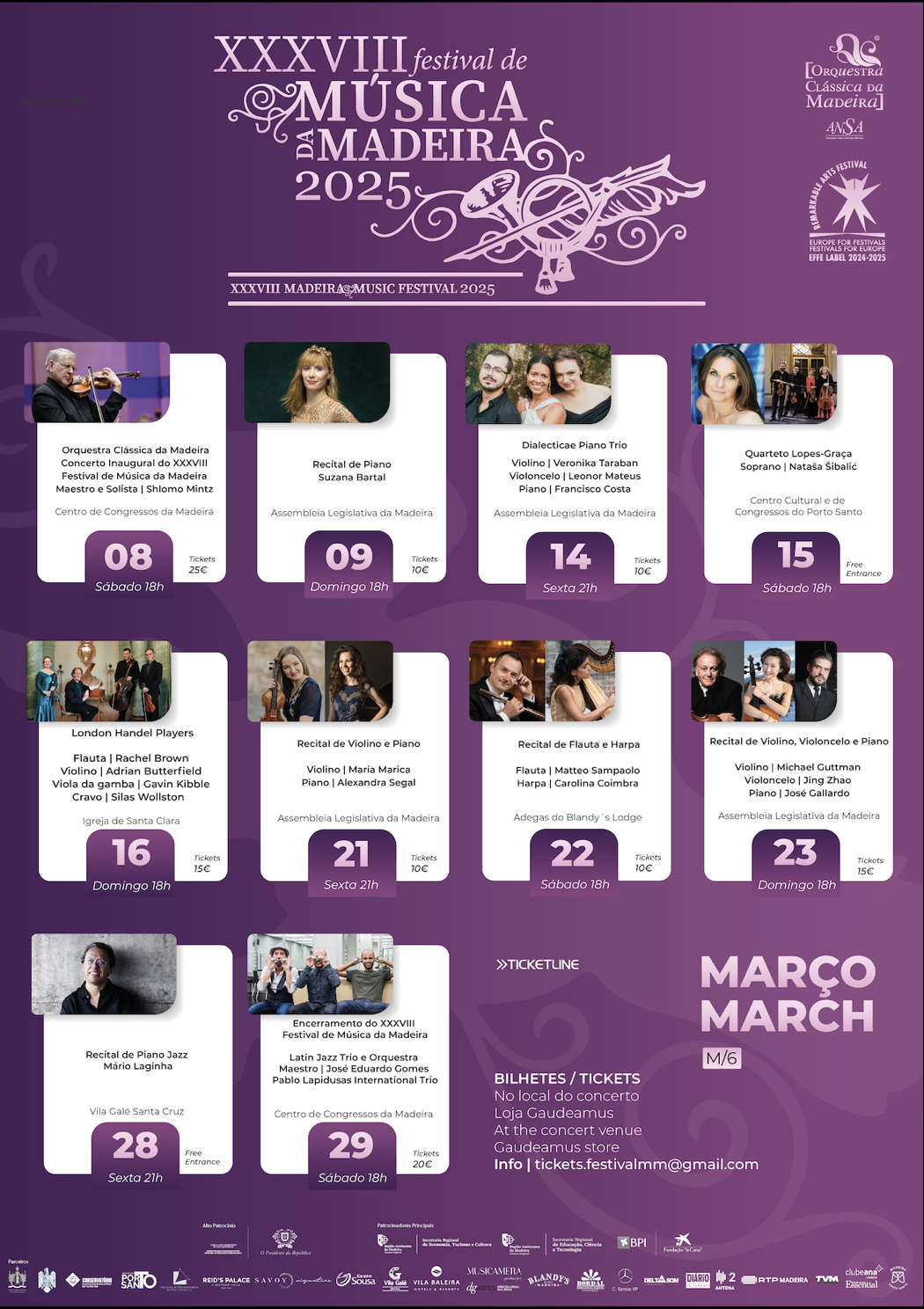 Programme for the 2025 Madeira Music Festival