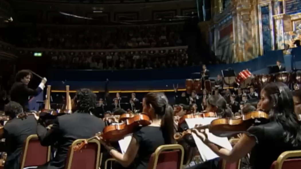 The Simón Bolívar Symphony Orchestra and Gustavo Dudamel performing 'Danzón No 2' at the BBC Proms in London