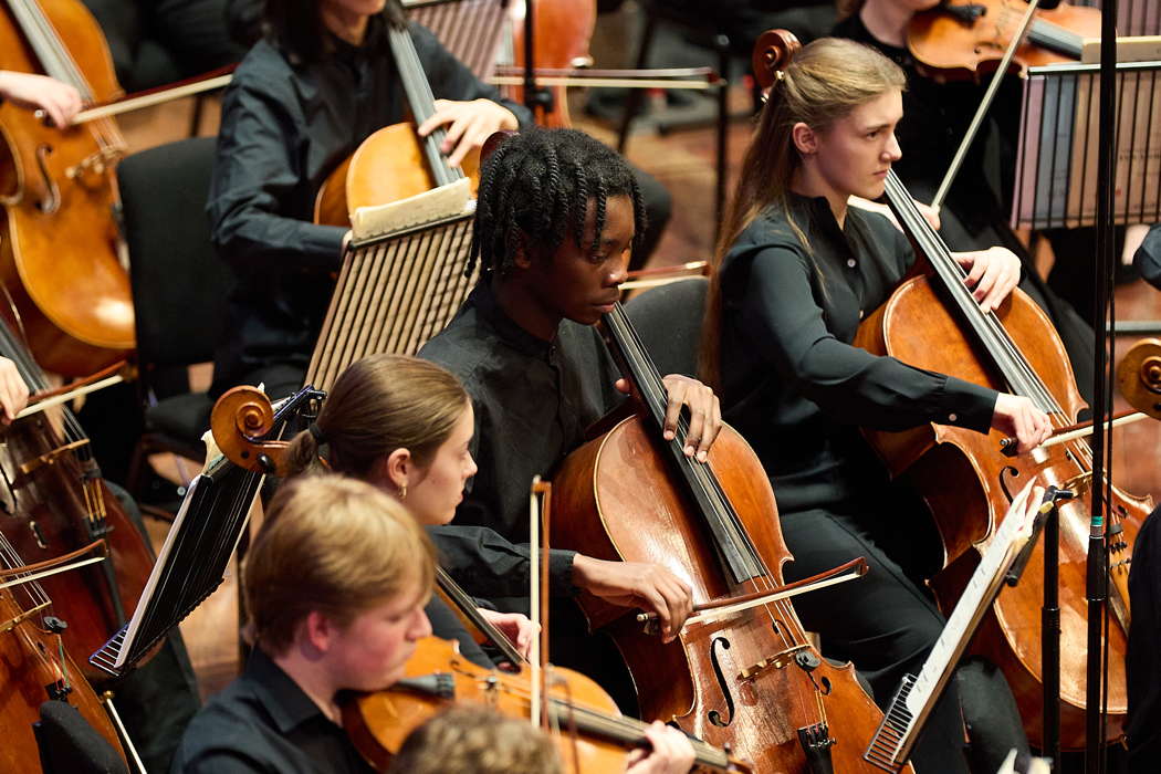 Members of the National Youth Orchestra of Great Britain on their 'Illuminate' January 2025 concert tour