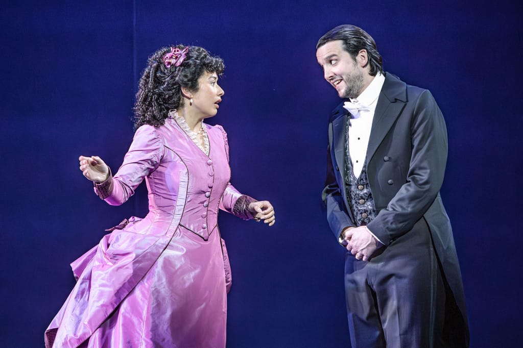 Isabelle Peters as Mabel and William Morgan as Frederic in English National Opera's 'The Pirates of Penzance' at the London Coliseum. Photo © 2024 Craig Fuller