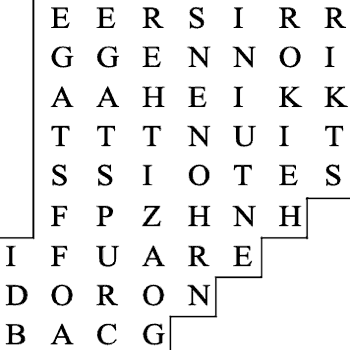 A section of the 'Bouzouki' word puzzle containing the word 'bouzouki'