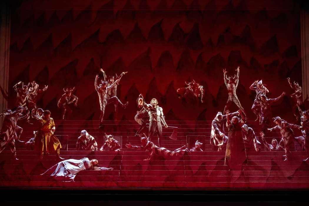A scene from Adele Thomas' production of Verdi's 'Il Trovatore' for The Royal Opera. Photo © 2025 Camilla Greenwell