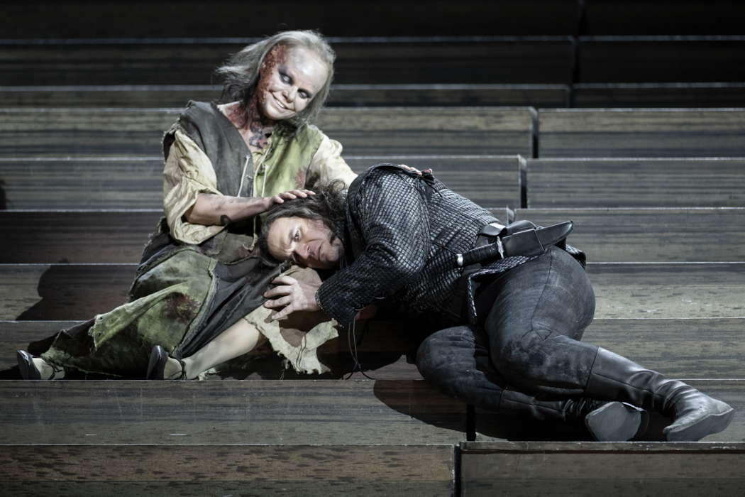 Agnieszka Rehlis as Azucena and Michael Fabiano as Manrico in Adele Thomas' production of Verdi's 'Il Trovatore' for The Royal Opera. Photo © 2025 Camilla Greenwell
