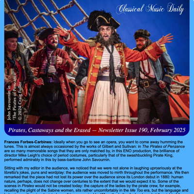 Classical Music Daily's February 2025 newsletter