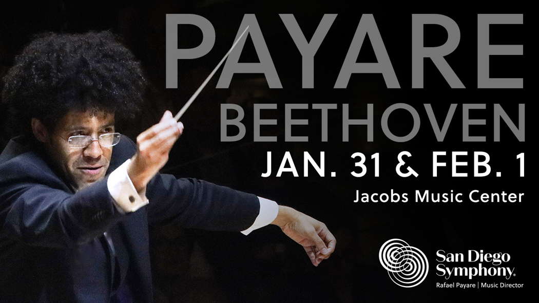 Publicity for San Diego Symphony Orchestra's concerts on 31 January and 1 February 2025