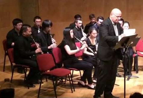 Michel Arignon (1948-2025), playing with members of the ENMP clarinet ensemble in 2016