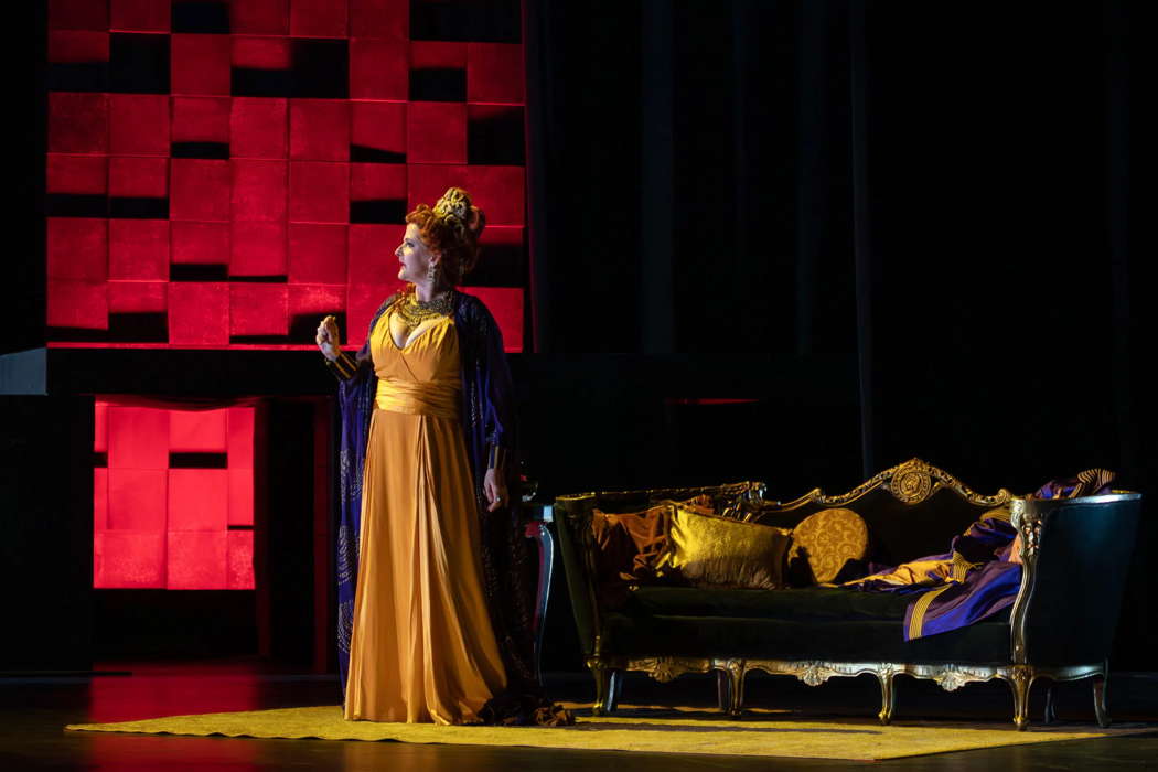 Nina Warren as Herodias in Richard Strauss' 'Salome' at San Diego Opera. Photo © 2025 Karli Cadel