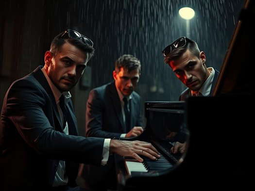 Three alpha males at the piano